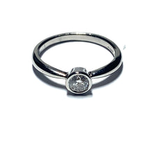 Load image into Gallery viewer, Platinum and Diamond Bezel Set Solitaire Ring 0.28ct