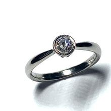 Load image into Gallery viewer, Platinum and Diamond Bezel Set Solitaire Ring 0.28ct
