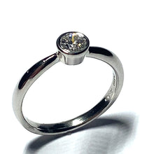 Load image into Gallery viewer, Platinum and Diamond Bezel Set Solitaire Ring 0.28ct
