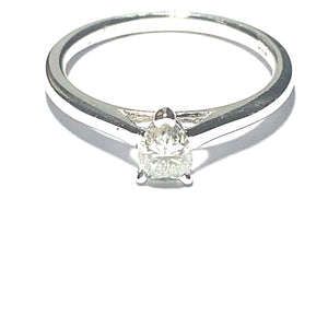 18ct White Gold Pear Cut Solitaire Ring 0.38ct