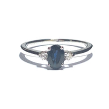 Load image into Gallery viewer, 18ct White Gold Sapphire and Diamond Trilogy Ring
