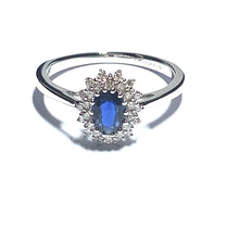 Load image into Gallery viewer, 18ct White Gold Sapphire and Diamond Cluster Ring
