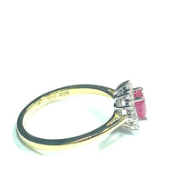 Load image into Gallery viewer, 18ct Gold Ruby and Diamond Oval Cluster Ring