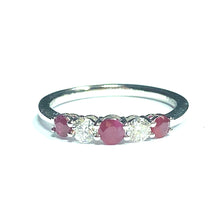 Load image into Gallery viewer, 18ct White Gold Ruby and Diamond Five Stone Ring
