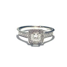 Load image into Gallery viewer, 18ct White Gold Princess Cut Diamond Halo Ring