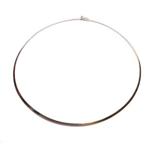 Secondhand 9ct White Gold Flat Omega Wire Collar Necklace