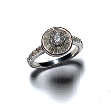 Load image into Gallery viewer, Secondhand 18ct White Gold Baguette and Brilliant Cut Diamond Target Ring