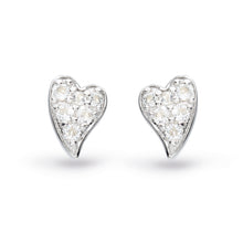 Load image into Gallery viewer, Kit Heath Desire Precious White Topaz Mini Heart Stud Earrings