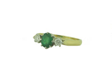 Load image into Gallery viewer, 18ct Gold Emerald and Diamond Trilogy Ring
