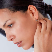 Load image into Gallery viewer, Kit Heath Bevel Trilogy Semi Hoop Stud Earrings