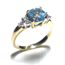 Load image into Gallery viewer, 9ct Gold Swiss Blue Topaz and Diamond Ring