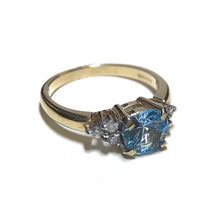 Load image into Gallery viewer, 9ct Gold Swiss Blue Topaz and Diamond Ring