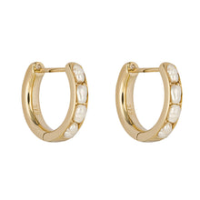 Load image into Gallery viewer, 9ct Gold Seed Pearl Huggie Hoop Earrings
