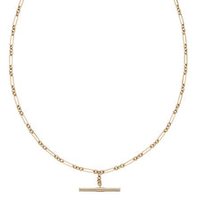 Load image into Gallery viewer, 9ct Gold T-Bar Figaro Necklace