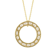 Load image into Gallery viewer, 9ct Gold Open Circle Seed Pearl Pendant