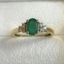 Load image into Gallery viewer, Secondhand 18ct Gold Emerald and Diamond Ring
