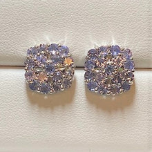 Load image into Gallery viewer, Secondhand Tanzanite Cluster Stud Earrings
