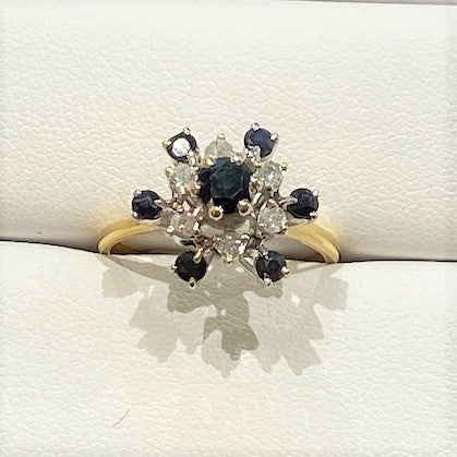 Secondhand Sapphire and Diamond Spray Ring