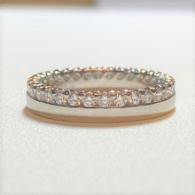 Load image into Gallery viewer, Platinum and Diamond Half and Half Ring