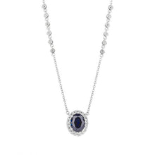 Load image into Gallery viewer, Diamonfire Blue Cubic Zirconia Oval Cluster Necklet
