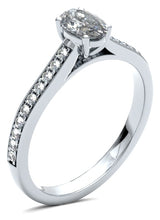 Load image into Gallery viewer, Diamond Ring - Oval 0.50ct Diamond with Diamond set Shoulders