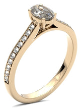 Load image into Gallery viewer, Diamond Ring - Oval 0.50ct Diamond with Diamond set Shoulders