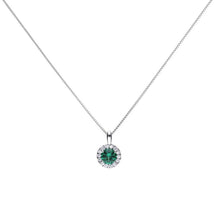 Load image into Gallery viewer, Diamonfire Emerald Green Cubic Zirconia Halo Pendant