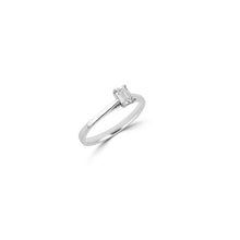 Load image into Gallery viewer, Platinum Emerald Cut Diamond Solitaire 0.33ct