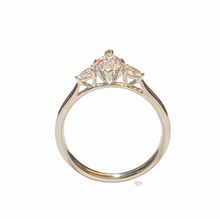 Load image into Gallery viewer, Platinum 0.72ct Marquise and Pear Shaped Diamond Three Stone Ring