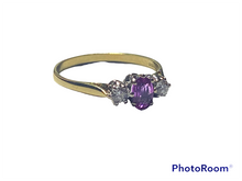 Load image into Gallery viewer, 18ct Gold Pink Sapphire and Diamond Trilogy Ring
