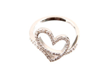 Load image into Gallery viewer, 18ct White Gold Diamond Looped Heart Ring