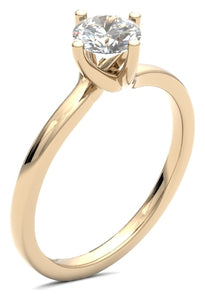 Diamond Single Stone Four Claw Twist Engagement Ring