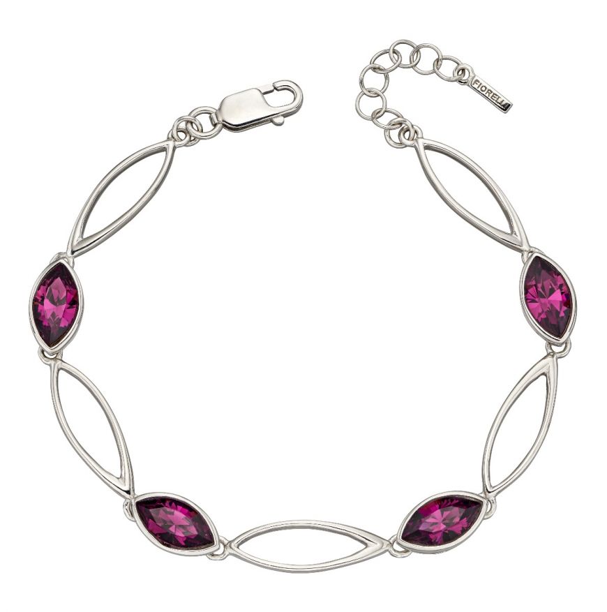 Fiorelli Purple Crystal Marquise Link Bracelet