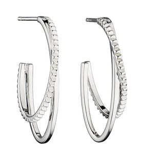 Fiorelli Double Hoop Diamond Cut Earrings