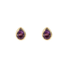 Load image into Gallery viewer, Silver Birthstone Earrings - Gold Plated