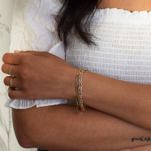 Load image into Gallery viewer, 9ct Yellow and White Gold Elongated Link Bracelet.