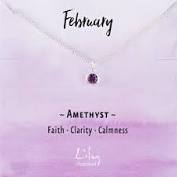 Lily Charmed February Birthstone Necklace - Amethyst