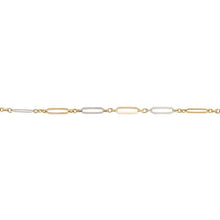 Load image into Gallery viewer, 9ct Yellow and White Gold Elongated Link Bracelet
