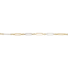 Load image into Gallery viewer, 9ct Yellow and White Gold Elongated Link Bracelet.
