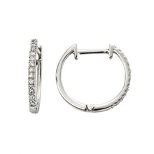 Load image into Gallery viewer, 9ct White Gold Diamond Huggie Hoop Earrings