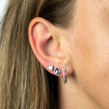 Load image into Gallery viewer, 9ct White Gold Diamond Huggie Hoop Earrings