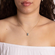 Load image into Gallery viewer, 9ct Gold Sky Blue Topaz and Diamond Necklace