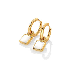 Jac Jossa Mother Of Pearl Square Earrings