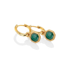 Load image into Gallery viewer, Hot Diamonds Gold Edit Revive Malacite Earrings