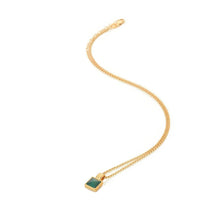 Load image into Gallery viewer, Hot Diamonds Gold Edit Revive Malachite Square Pendant