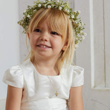 Load image into Gallery viewer, D for Diamond Silver and Gold Plate Guardian Angel Pendant