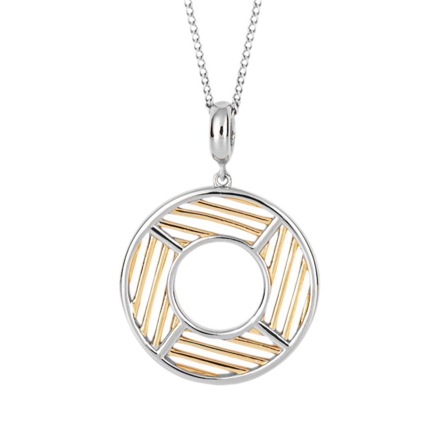 Fiorelli Geo Cage Silver and Gold Plate Necklace