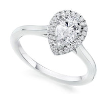 Load image into Gallery viewer, Diamond Pear Cut Halo Ring 0.65ct