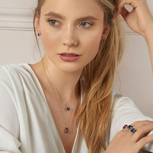 Load image into Gallery viewer, 9ct Gold Organic Shaped Amethyst and Diamond Pendant