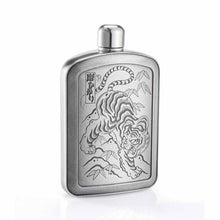 Load image into Gallery viewer, Royal Selangor Limited Edition Luca Oris Tiger Hip Flask - Pewter
